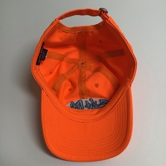 Salt Life Neon Orange YOUTH Hat Cap Aqua Embroidery Adjustable Slide Strap Beach - Picture 2 of 14